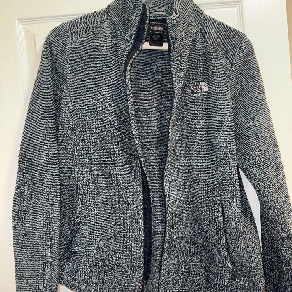 The North Face Blue and White Textured Jacket